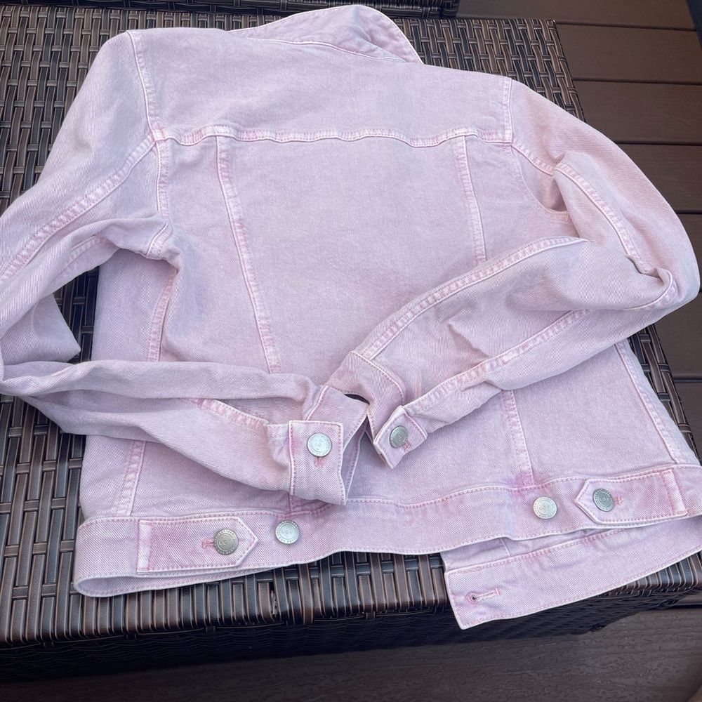 LOFT Pink Jean Jacket Soft Denim Classic Design